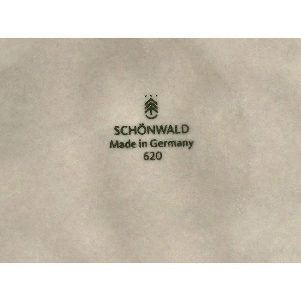 Schönwald Germany 620 Porcelain Plate Set of 4 Radial Pattern Gray‎ Frost Shiro
